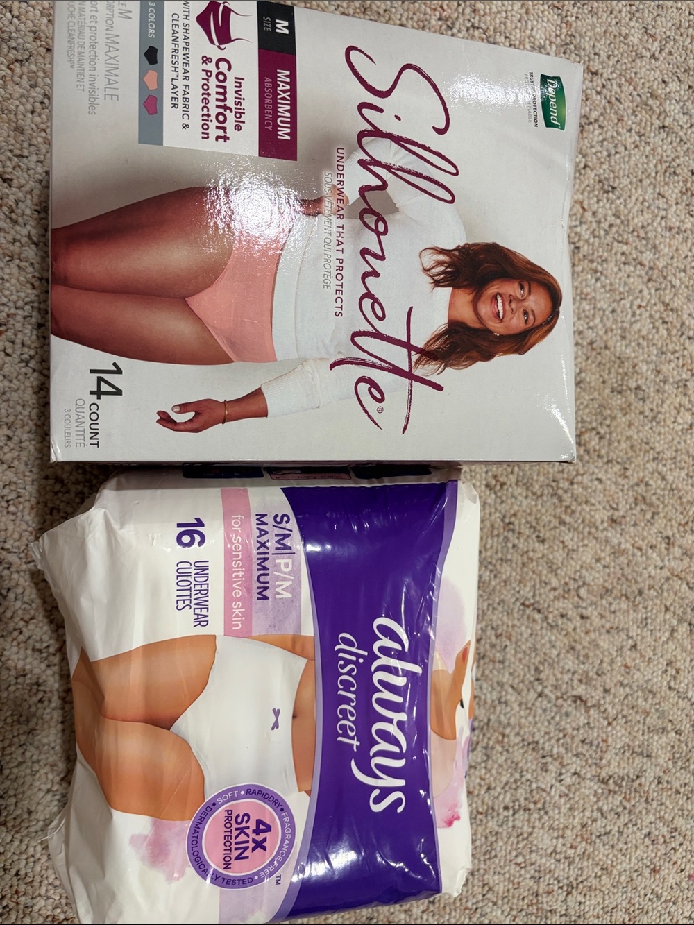 Depend silhouette and always discreet bundle